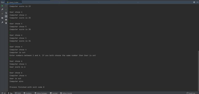 Python Code Laptop Screen Shot Play a Game of Hand Cricket Using Python