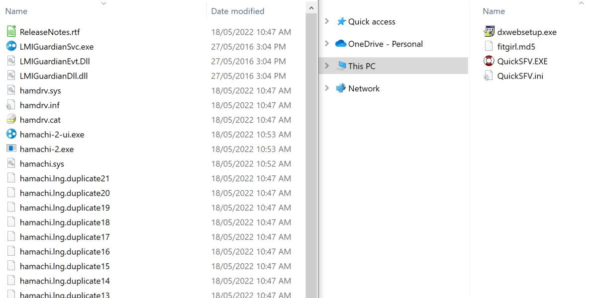 Screenshot von extrahierten exe-Dateien und extrahierten msi-Dateien