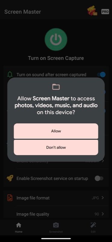 allow access to display master media