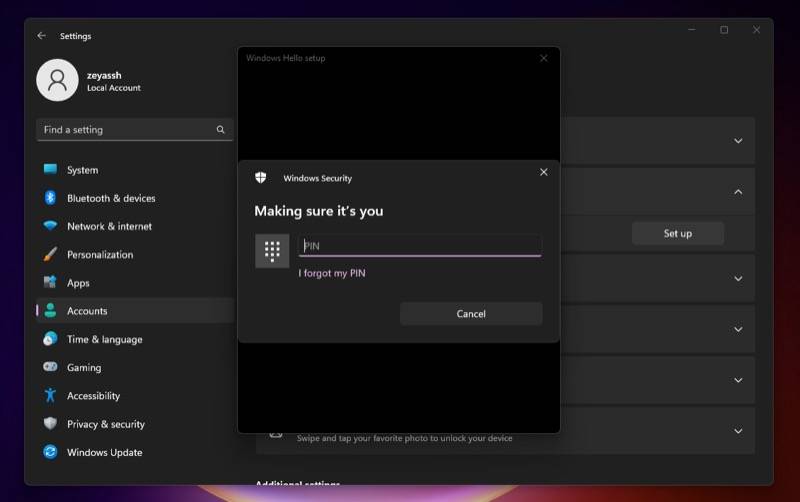 Windows Hello Authentication Methods How to Configure a Windows Hello Fingerprint Login on Windows 11