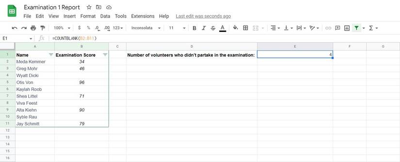 How to Count Blank Cells in Google Sheets With COUNTBLANK
