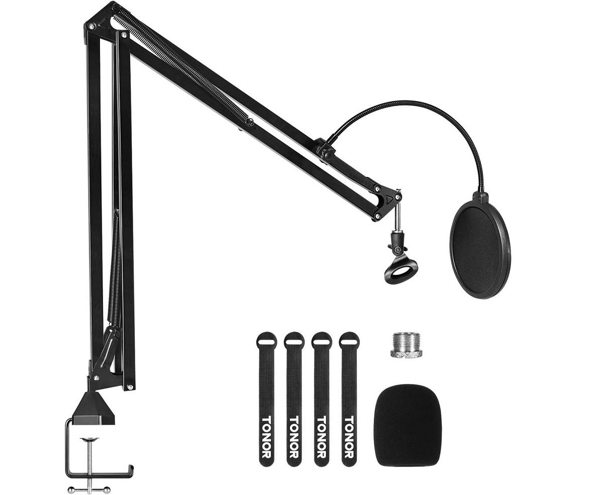 product lineup of included accessories for the tonor t30 suspension arm