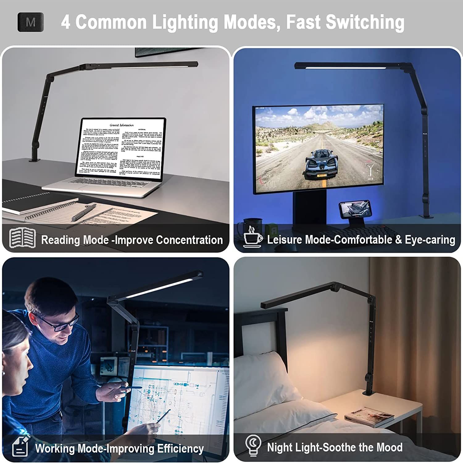 amazlit desk lamp featuring four lighting modes