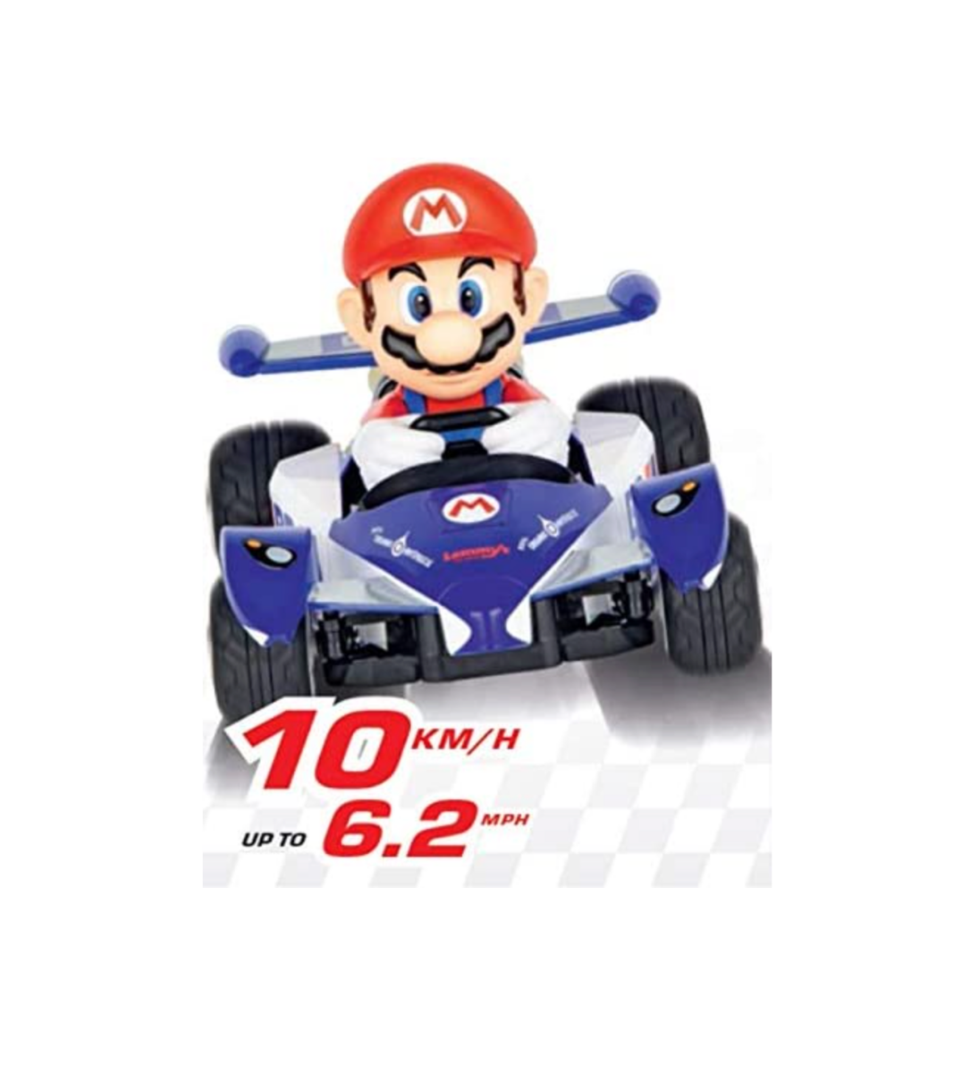 جلوی Carrera RC 200990 Mario Kart Circuit Special Speed ​​Racer با اطلاعات سرعت نمایش داده می شود