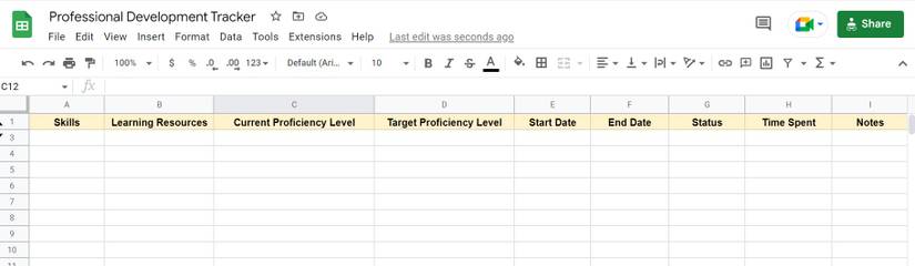 How to Use Google Sheets to Monitor Your Professional Skills Progress