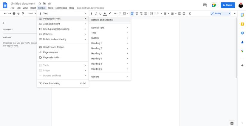 How to Insert a Vertical or Horizontal Line in Google Docs