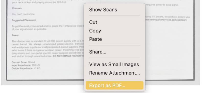 How To Export Scanned Documents From Notes