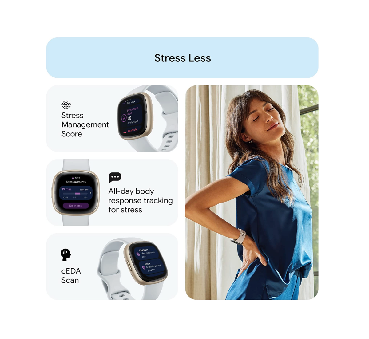 تصویری که ردیاب استرس Fitbit Sense 2 را نشان می دهد