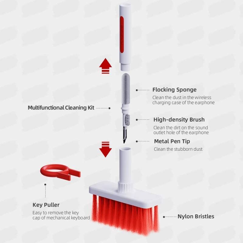 the hagibis cleaning soft brush kit's 5-in-1 storage design