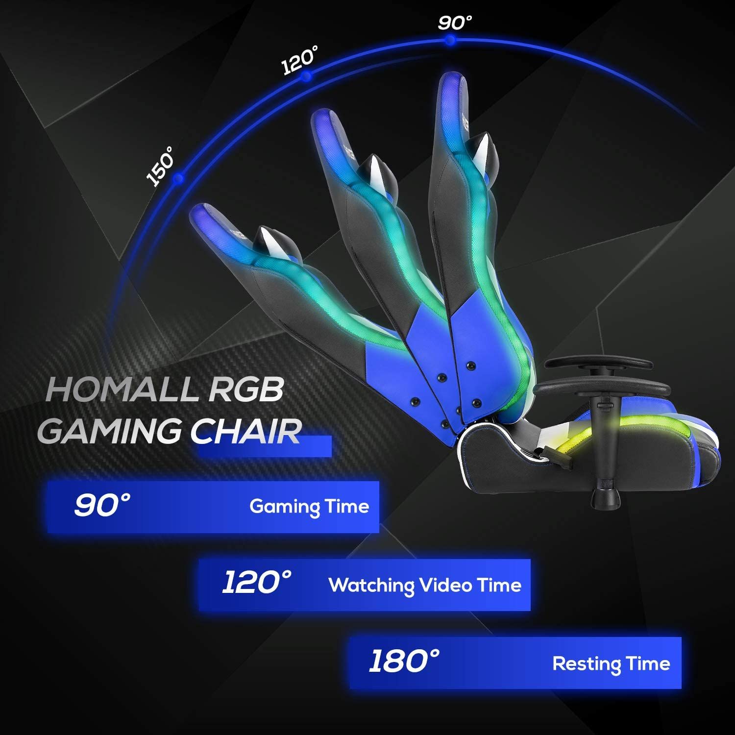 قابلیت تنظیم صندلی بازی Homall RGB