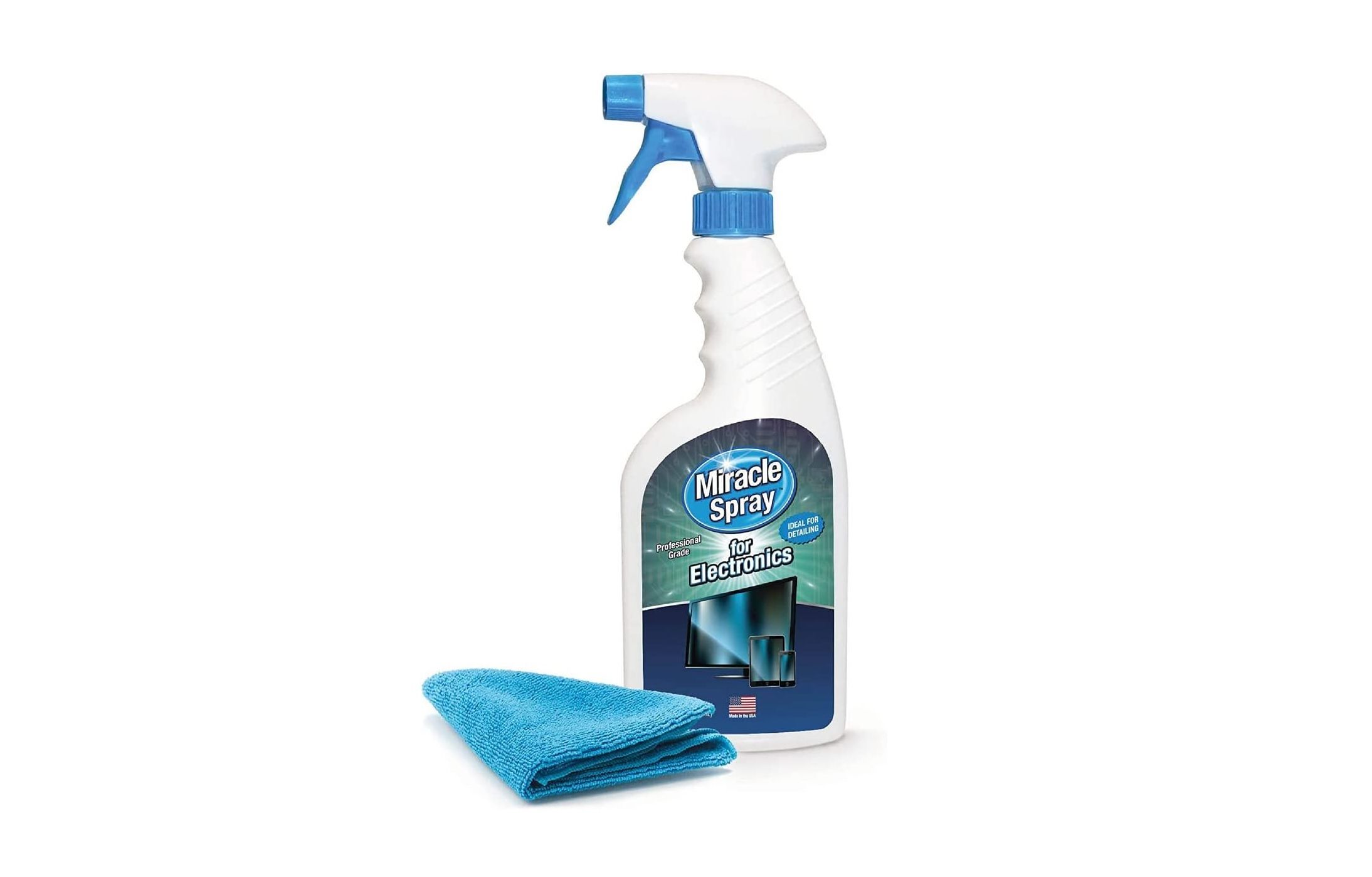 miraclespray cleaner accompanied by microfiber cloth