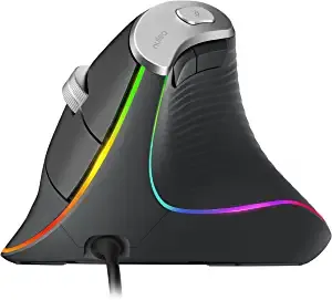 TRELC Gaming Mouse with 5 D Rocker, Ergonomic Mouse with 10000 DPI/11  Programmable Buttons, RGB Vertical Gaming Mice Wired for
