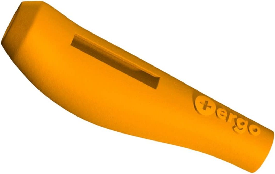 an orange plus ergo grip featuring a cutout for wacom stylus buttons