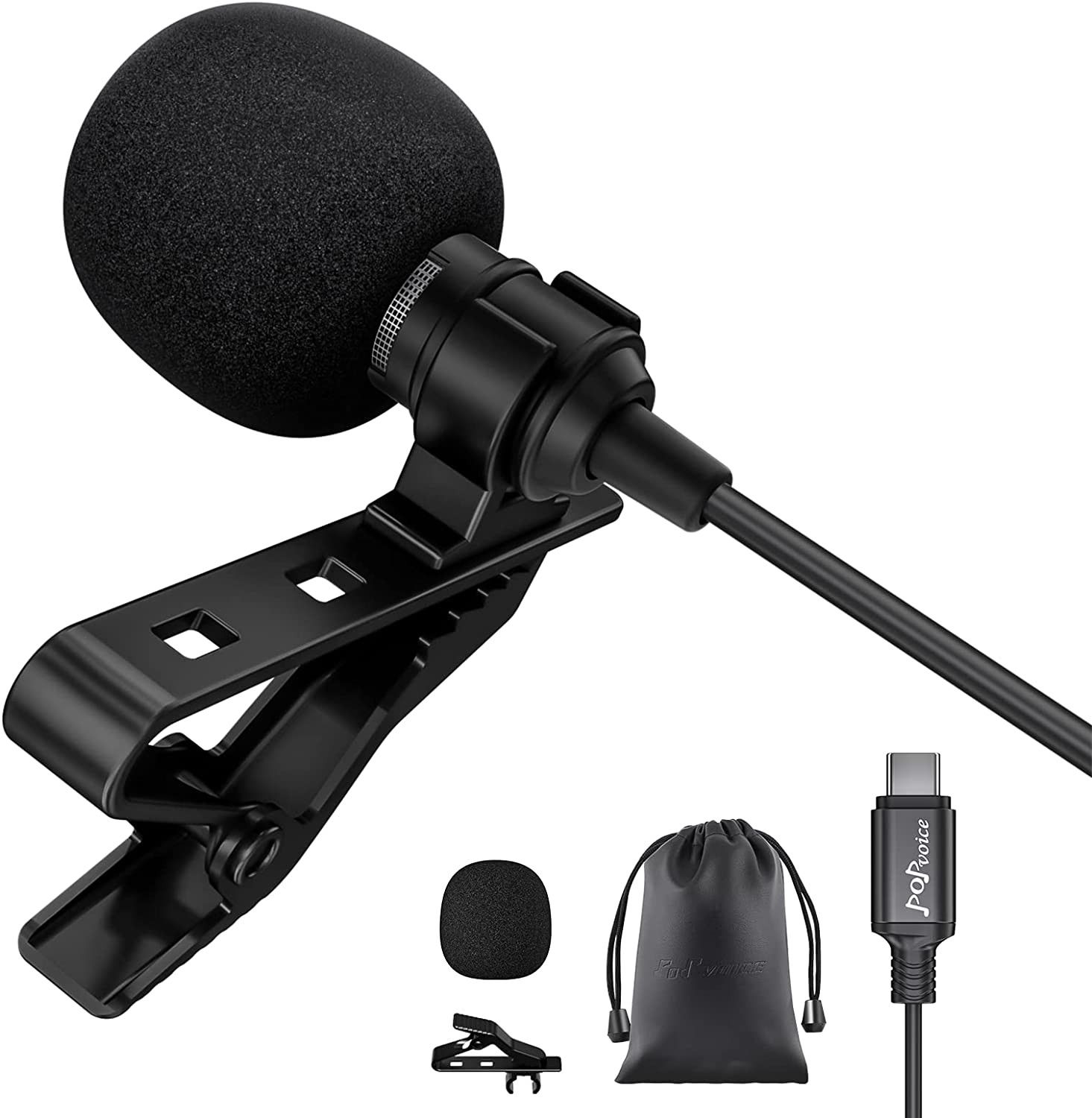 PoP Voice POP-TC02 USB-C Lavalier Microphone