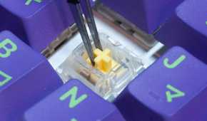 Pushing down stem of mechanical switch