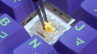 Pushing down stem of mechanical switch