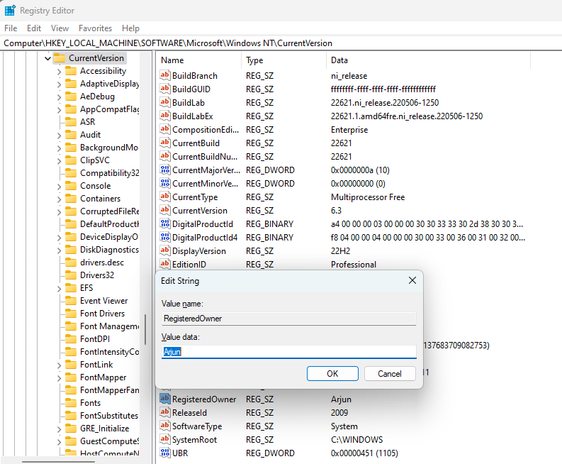 How to Change the Owner Details in Windows 11