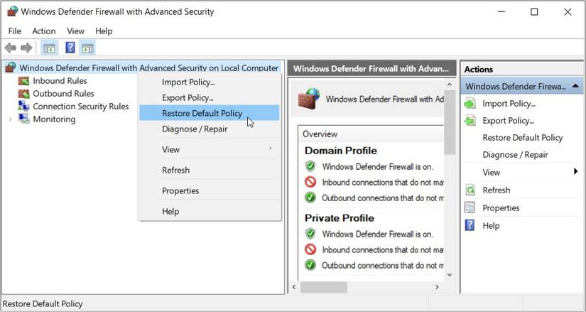 Visual Reference: 5 Ways To Reset The Windows Firewall Settings