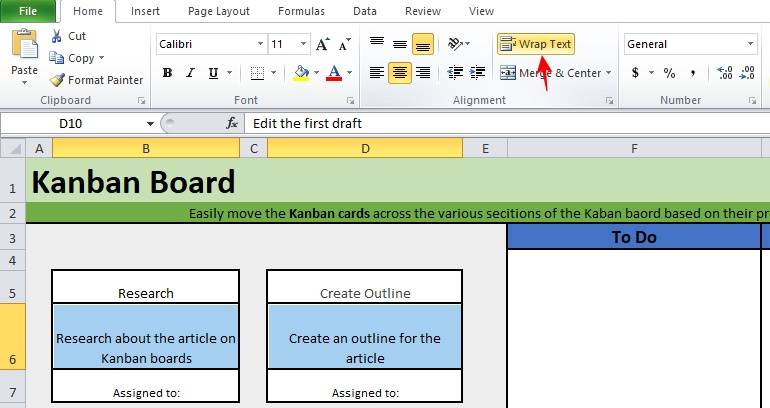 How to Create a Kanban Board in Excel