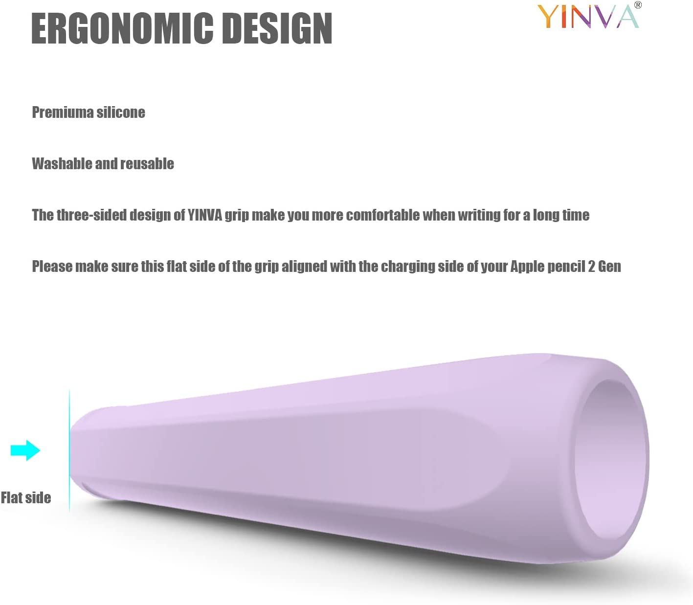 a close up of the yinva ergonomic grip and its ergonomic design