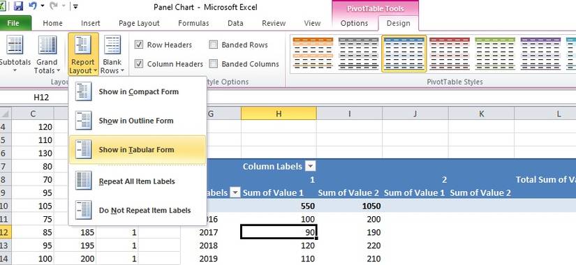 How to Create a Panel Chart in Excel