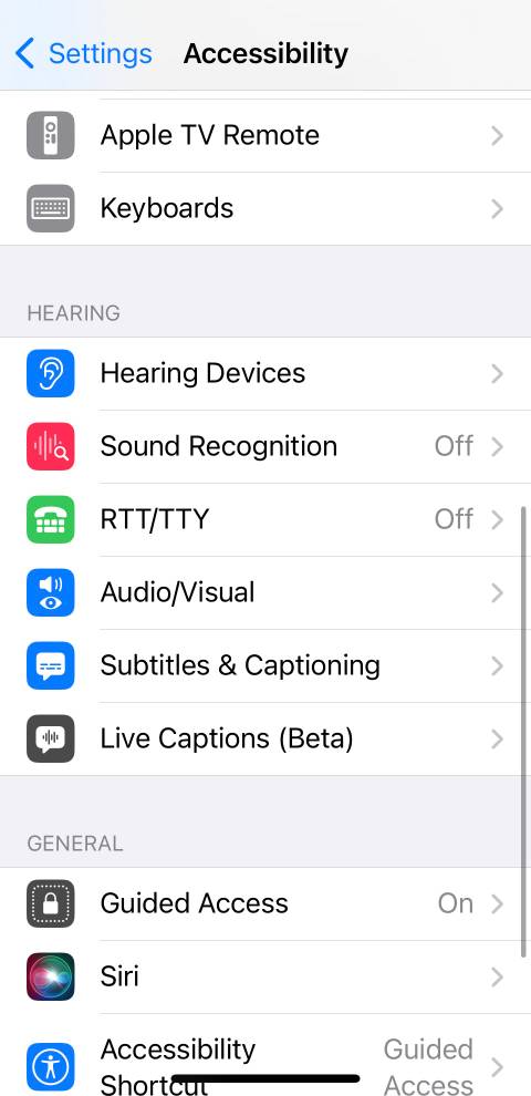 accessibility settings