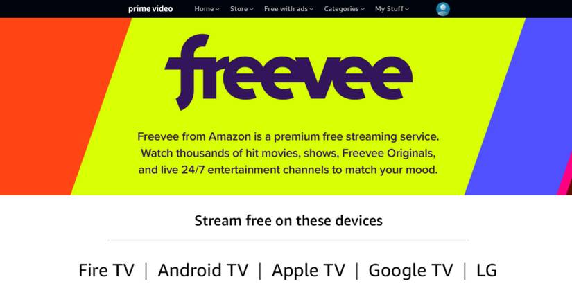 amazon freevee free