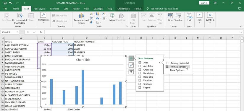 How to Show or Hide Chart Axes in Excel