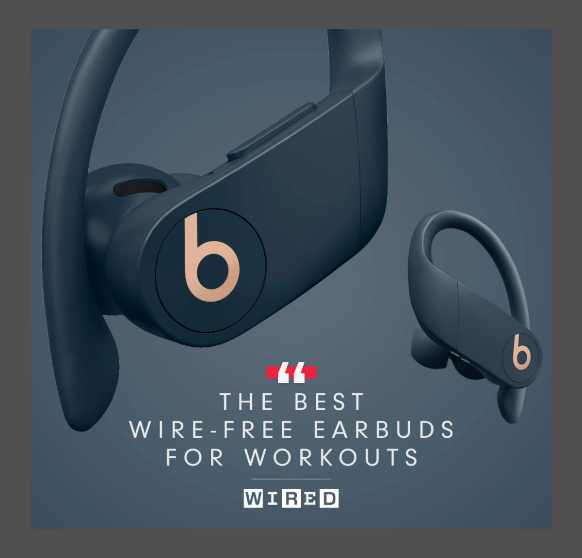 A pair of Beats Powerbeats Pro with  Wired Award for Best Wire-Free Earbuds for Workouts