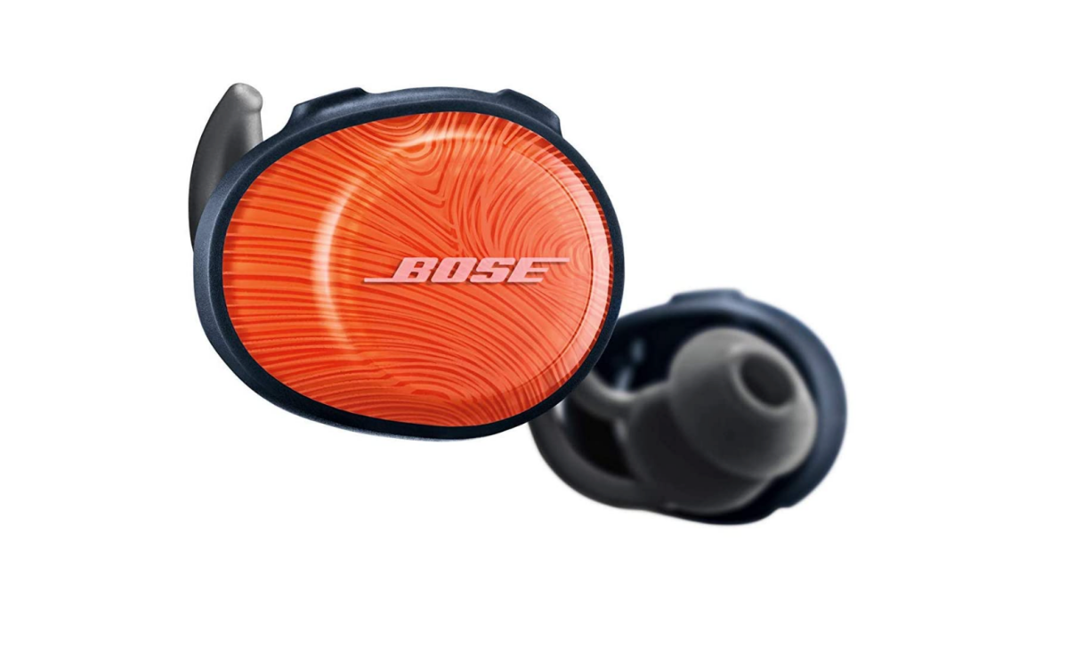 A pair of orange Bose SoundSport Free Wireless Earbuds
