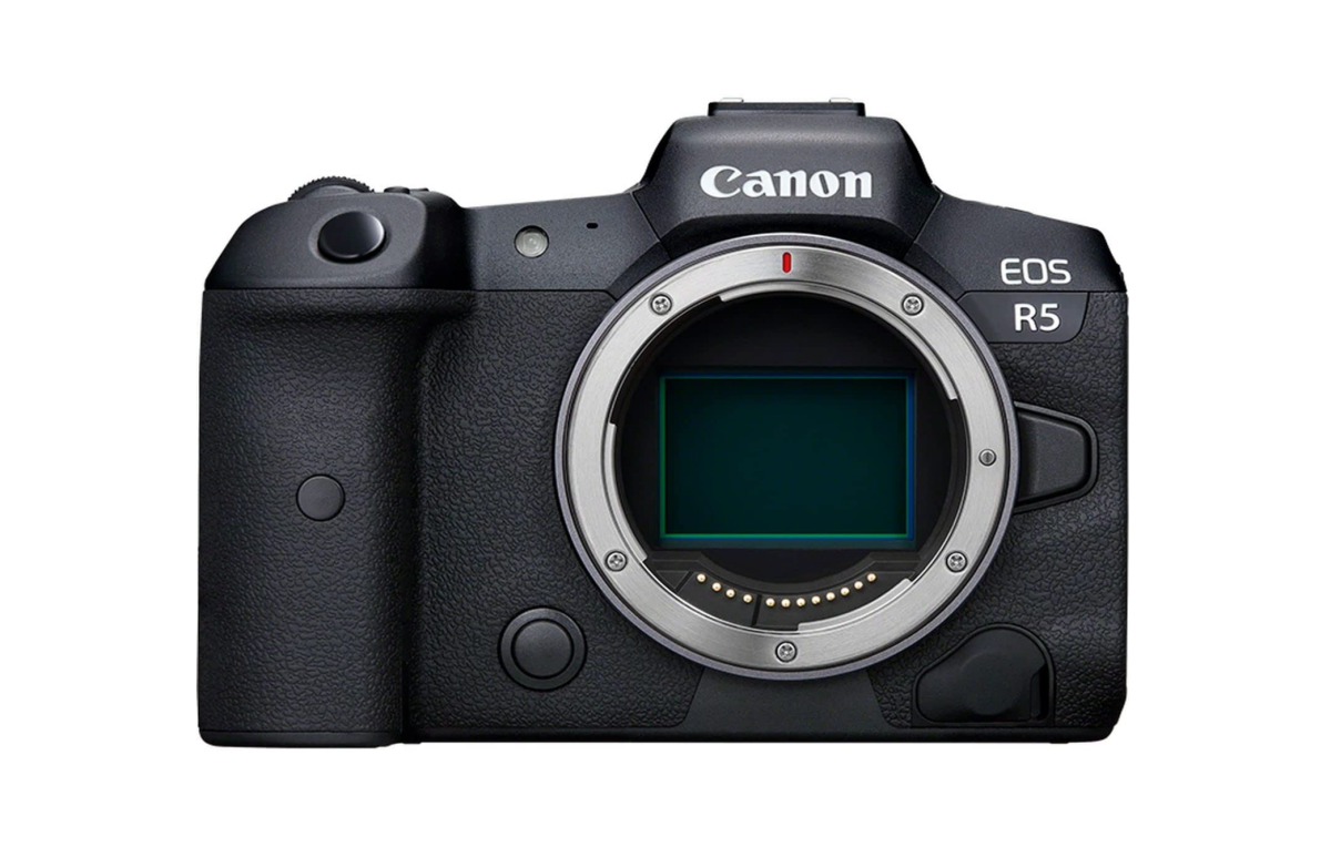 A Canon EOS R5 without lens
