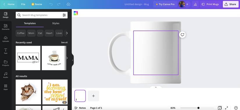 How To Create And Print A Design On A Mug Using Canva