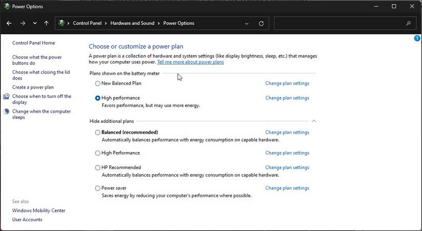 How to Restore Missing Default Power Plans on Windows 11