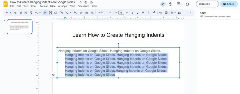 How to Do a Hanging Indent on Google Slides