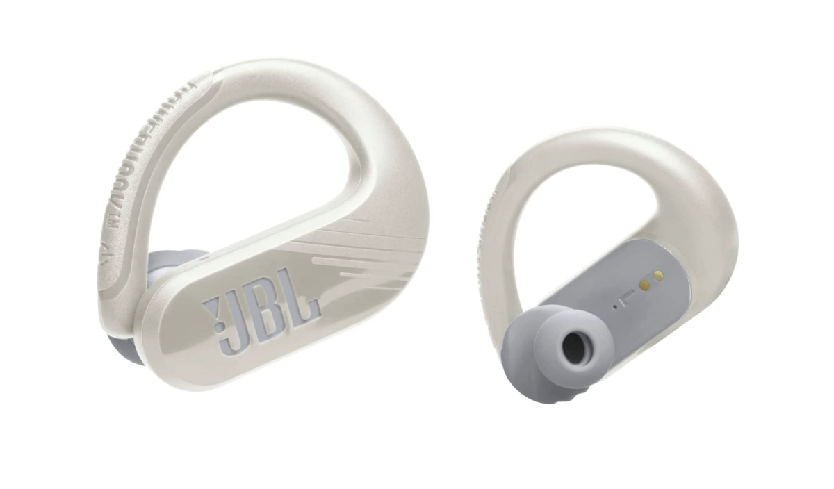 A pair of JBL Endurance Peak 3 earbuds