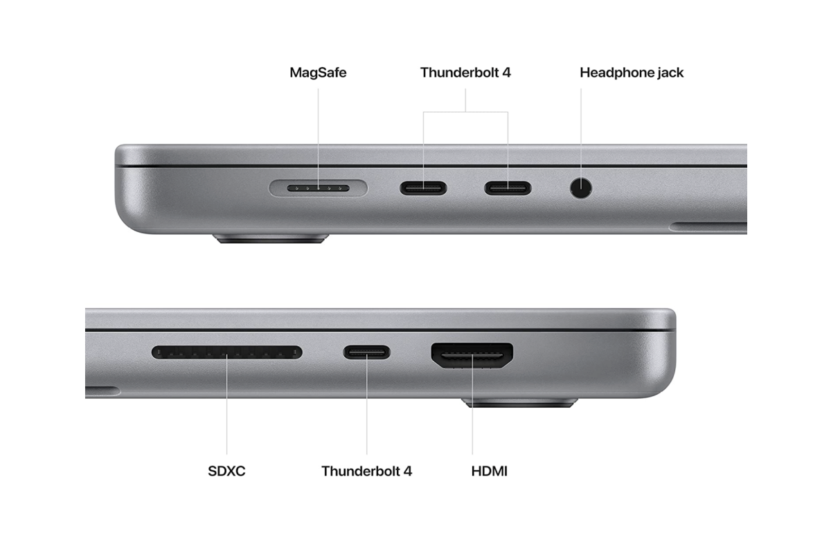 The prots available on the MacBook Pro 16.2-inch M2 Pro