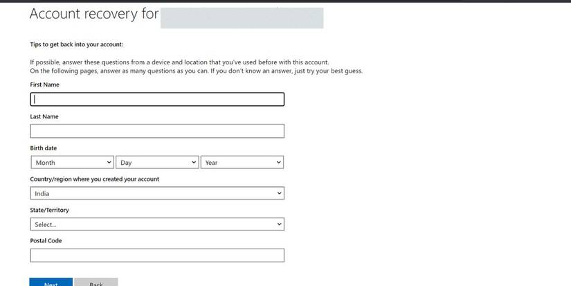 Retrieve Account Form How to Use the Microsoft Account Recovery Form