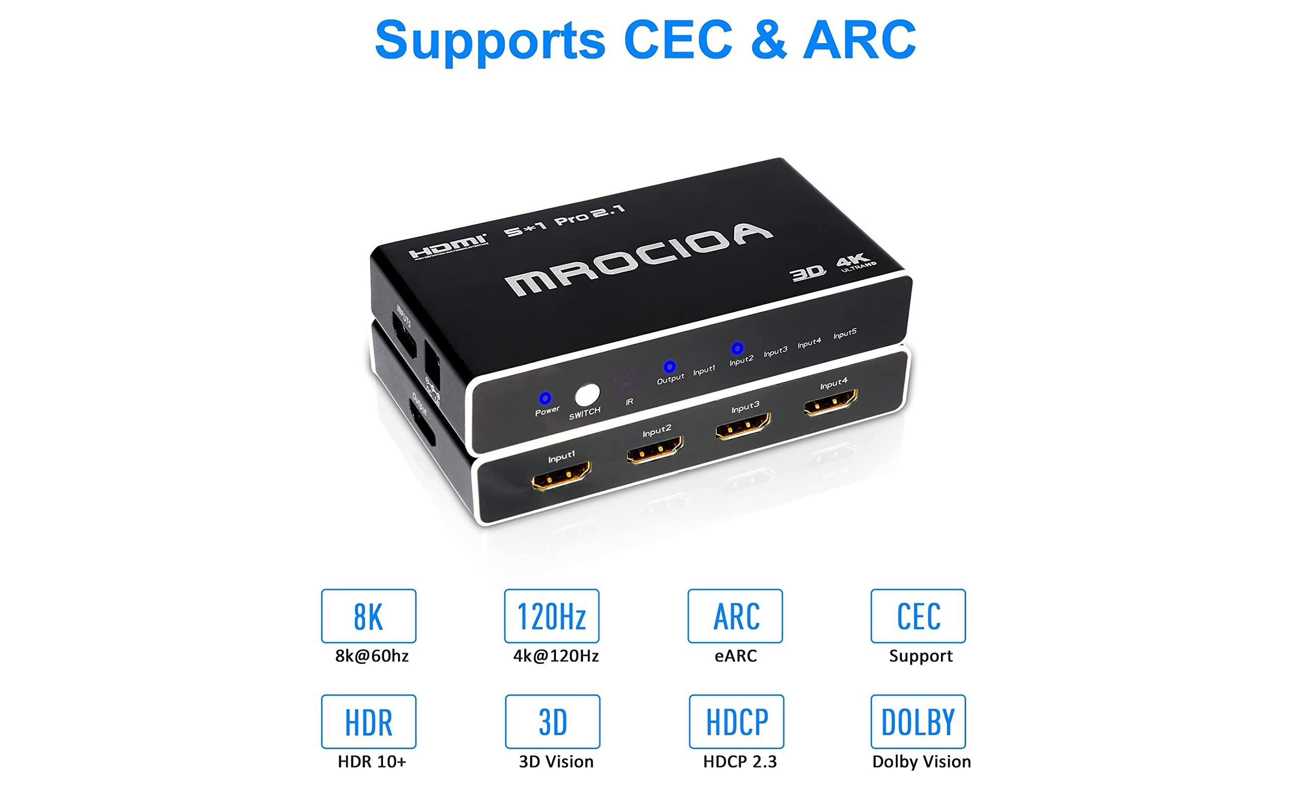 مشخصات سوئیچر mrocioa 5 in 1 hdmi