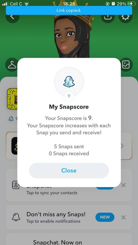 personal snap score