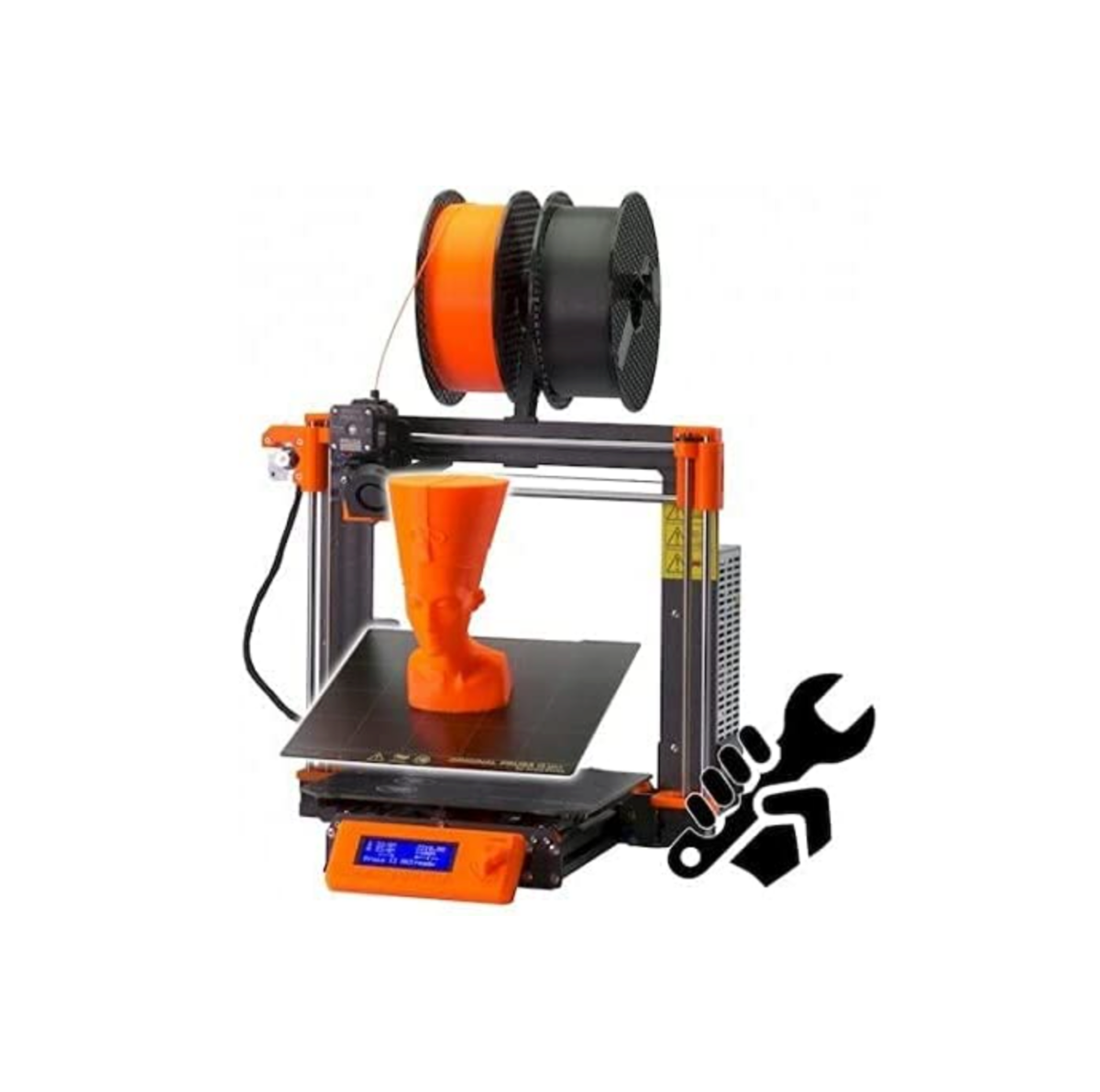 یک پرینتر سه بعدی Prusa i3 MK3S با سر چاپ شده