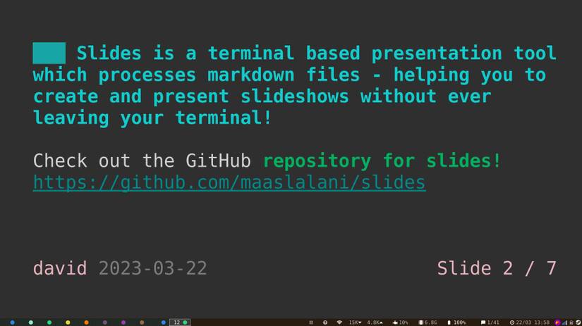 Slide Linux Config Example How to Create Lightweight Slideshow Presentations in Your Linux Terminal