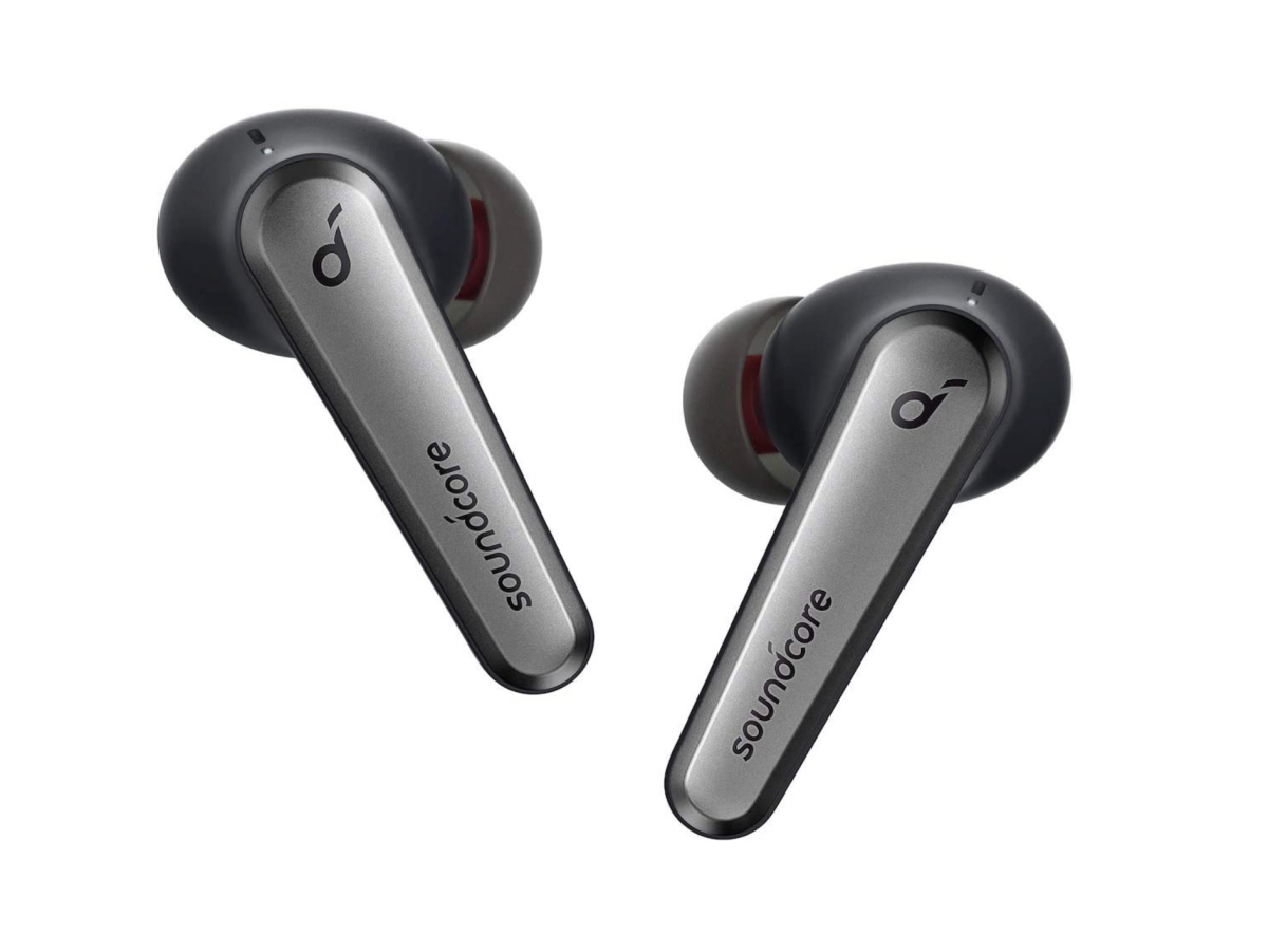 A pair of Soundcore by Anker Liberty Air 2 Pro earbuds