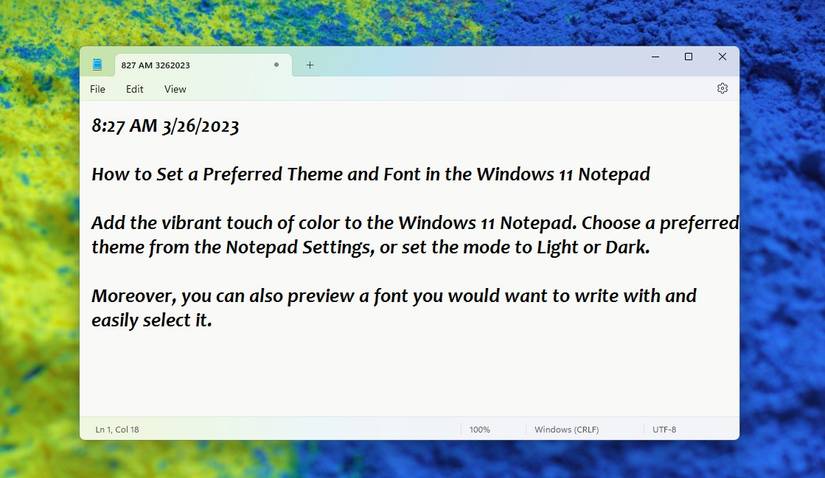 How to Set Your Preferred Theme and Font in the Windows 11 Notepad