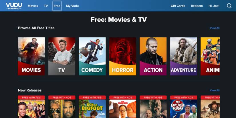 vudu free content