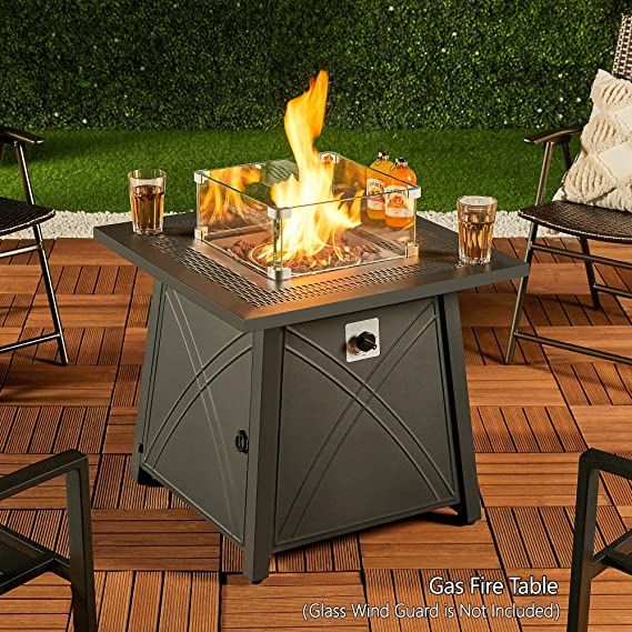 Yaheetech fire table with drinks