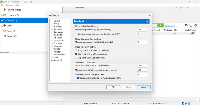 How to Speed Up Download Speeds in uTorrent for Windows
