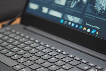 A black Windows laptop