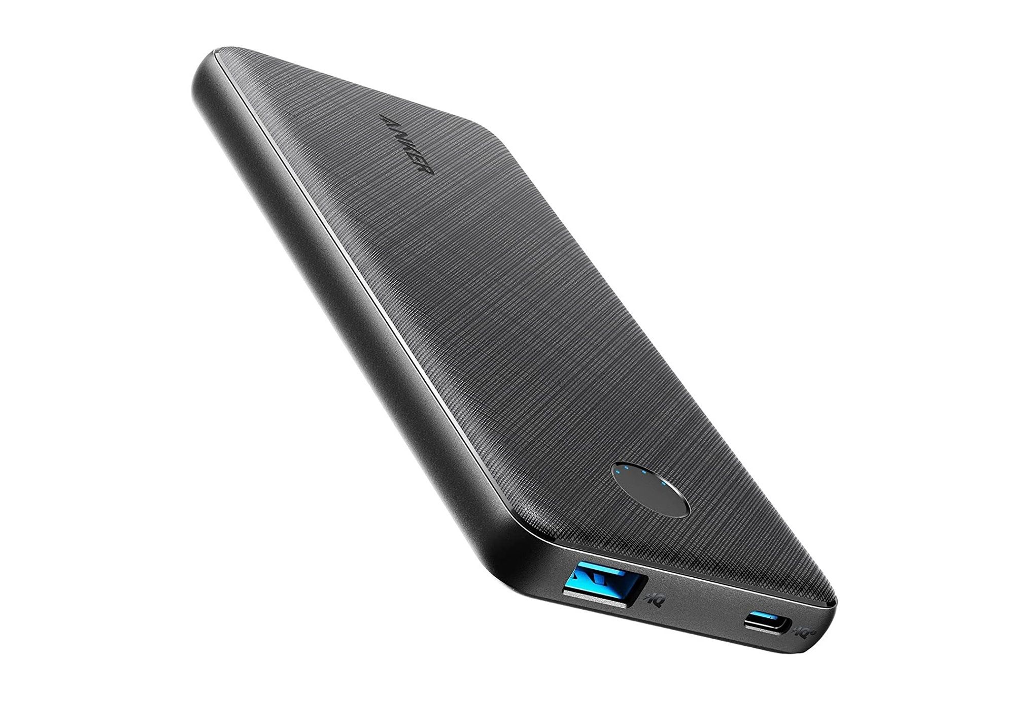 the anker 523 power bank featuring USB-C, USB-A, and a black finish