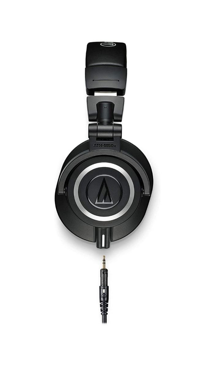 Q side view of the Audio-Technica ATH-M50x headphones