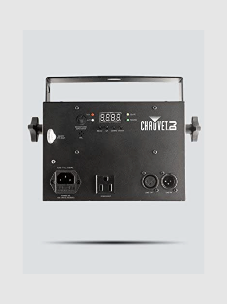 The inputs on the back of the Chauvet DJ Mini Kinta IRC Compact LED Derby Light